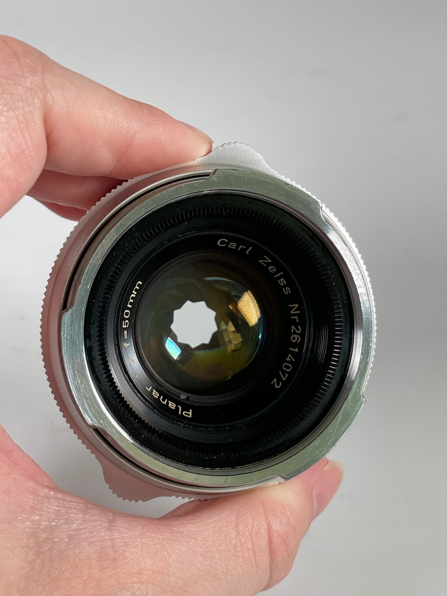 Carl Zeiss Planar 50mm f2 Contarex Mount chrome silver