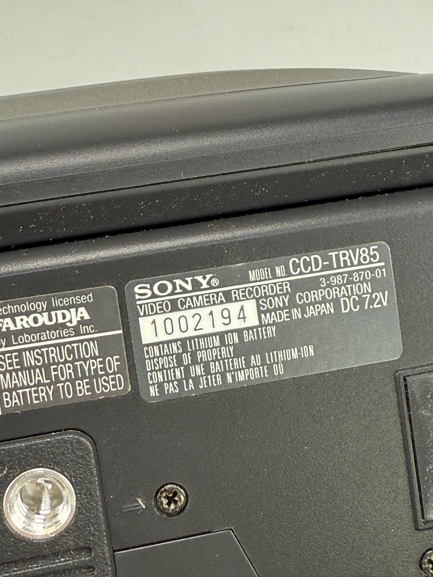 Sony CCD-TRV85 Hi8 Analog Camcorder - Record Transfer Watch Video8