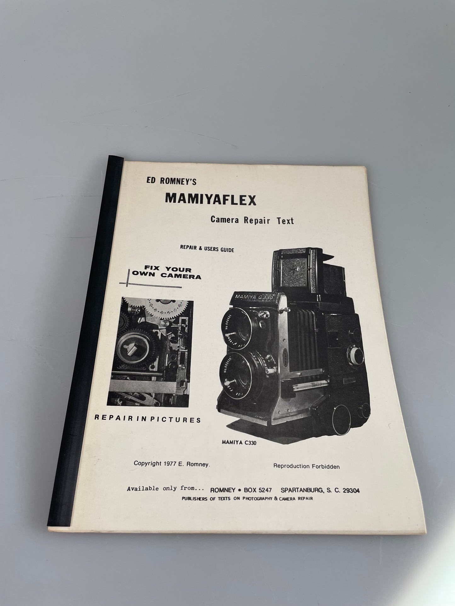 Mamiya mamiyaflex Service instructions camera Repair Manual Romney
