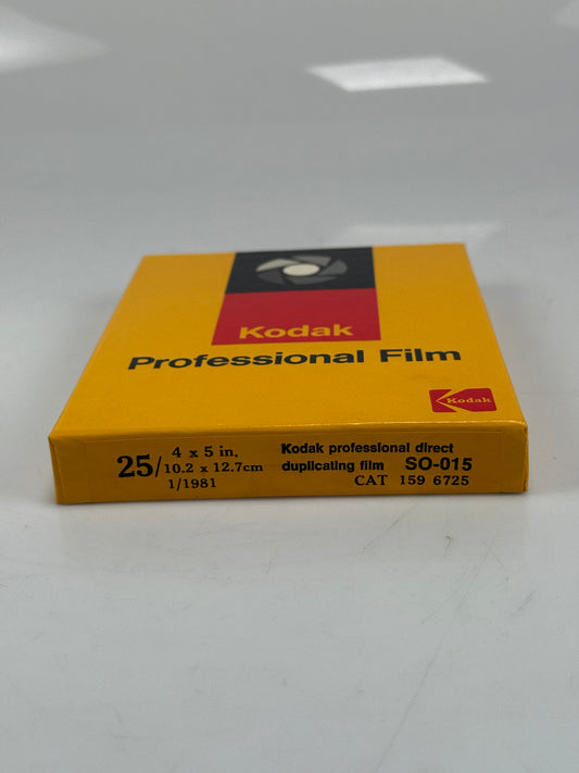 Kodak Professional Film SO-015 Direct Duplicating 25 Sheet 4×5