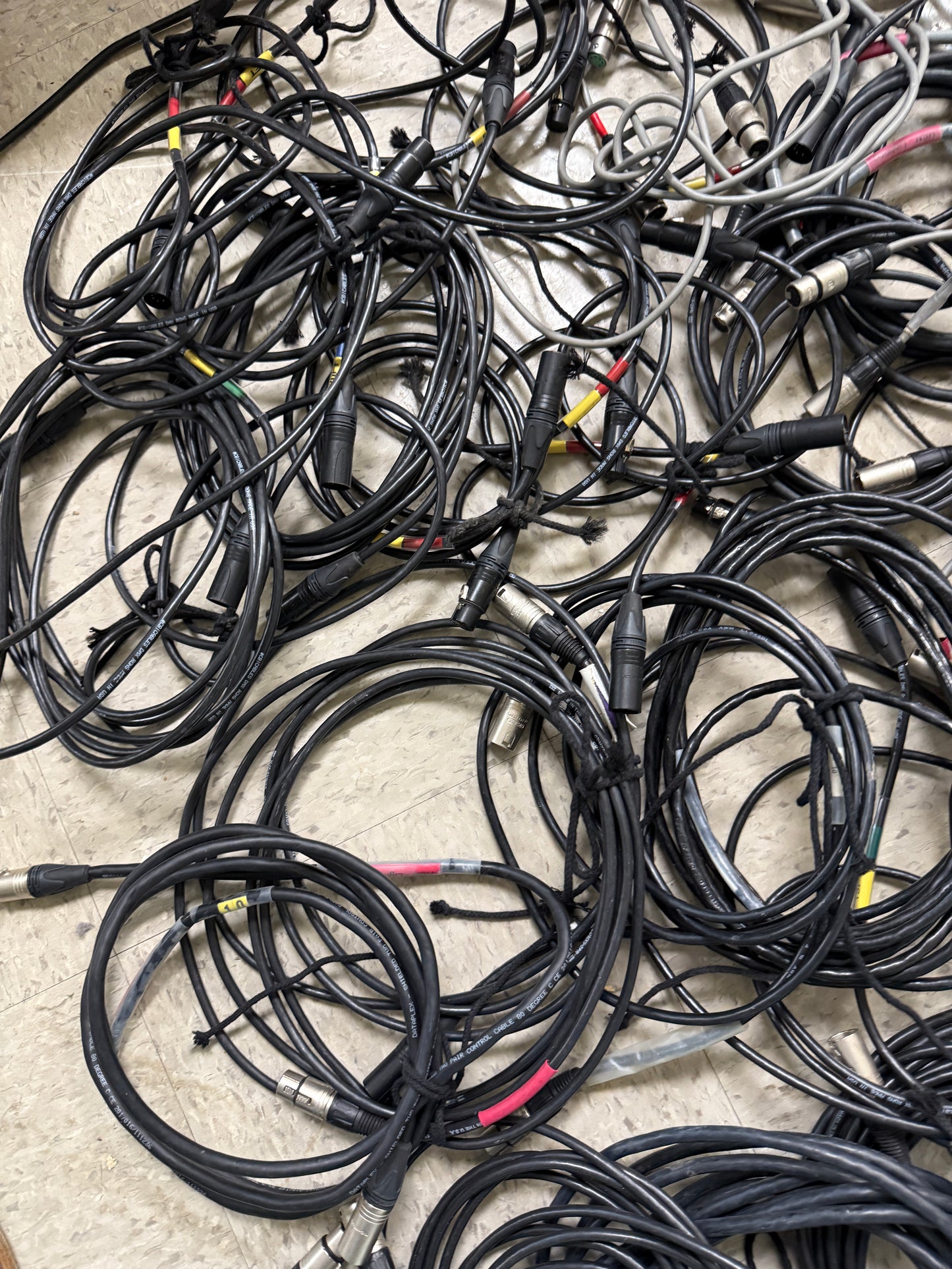 Lot of 49 XLR 5 Pin Male to XLR 5 Pin Female DMX Lighting Cable