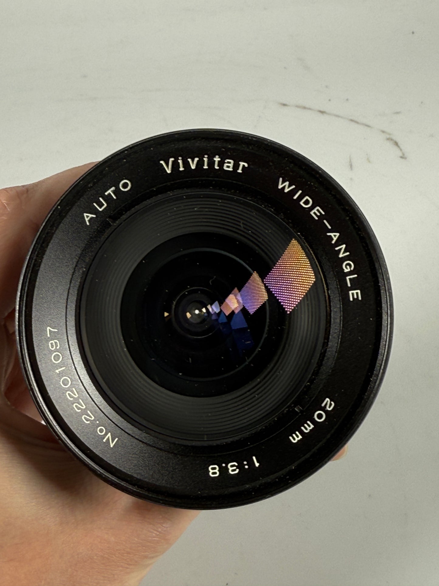 Vivitar auto wide angle MF 20mm F3.5 Konica Lens