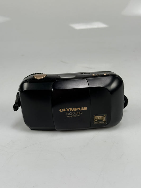 Olympus Stylus Epic DLX Panoramic 35mm point and shoot p&s film camera 35mm f3.5 Black