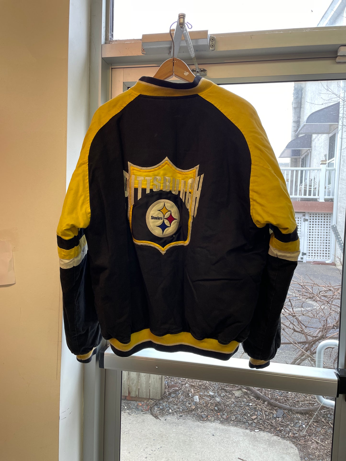 Vintage 90's Mirage Pittsburgh Steelers Throwback NFL Varsity Jacket XL Rare