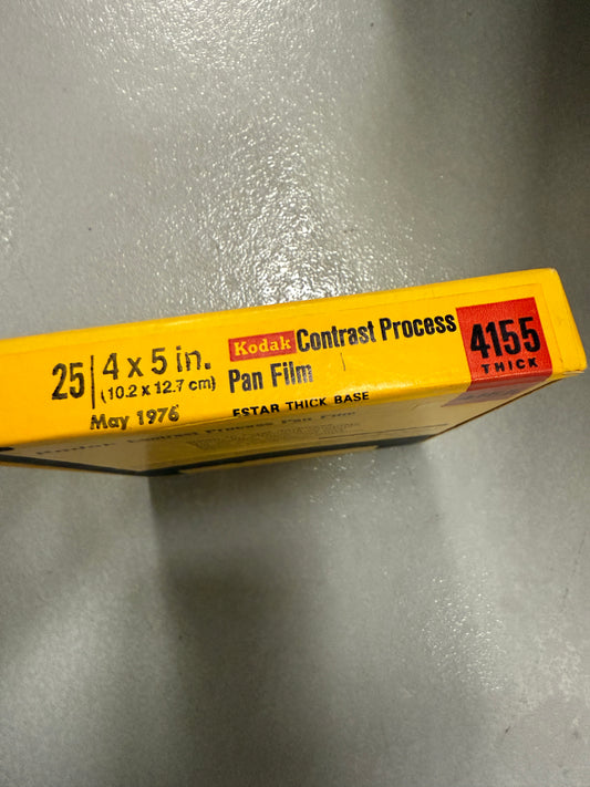 Expired 4x5 KODAK 4155 Contrast Process Pan Large Format Film 25 Sheets 1976