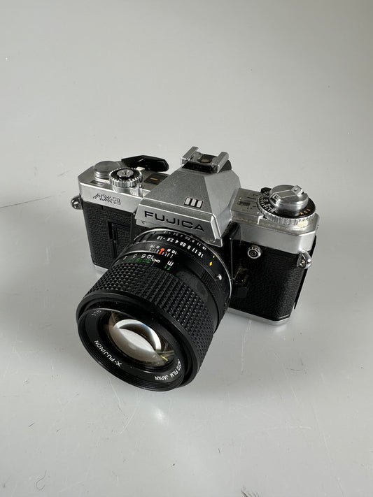 Fuji Fujica AX-3 35mm SLR Film camera w/ 55mm F1.6 DM lens kit