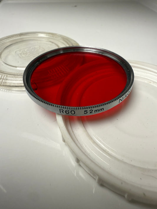 Nikon chrome silver 52mm R60 RED filter for Black White contrast lens Filter
