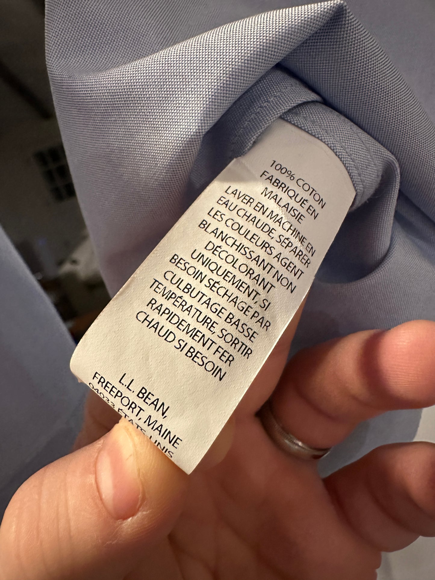 Men’s LL Bean Blue Dress collared Shirt Vintage Medium 15 1/2 - 33