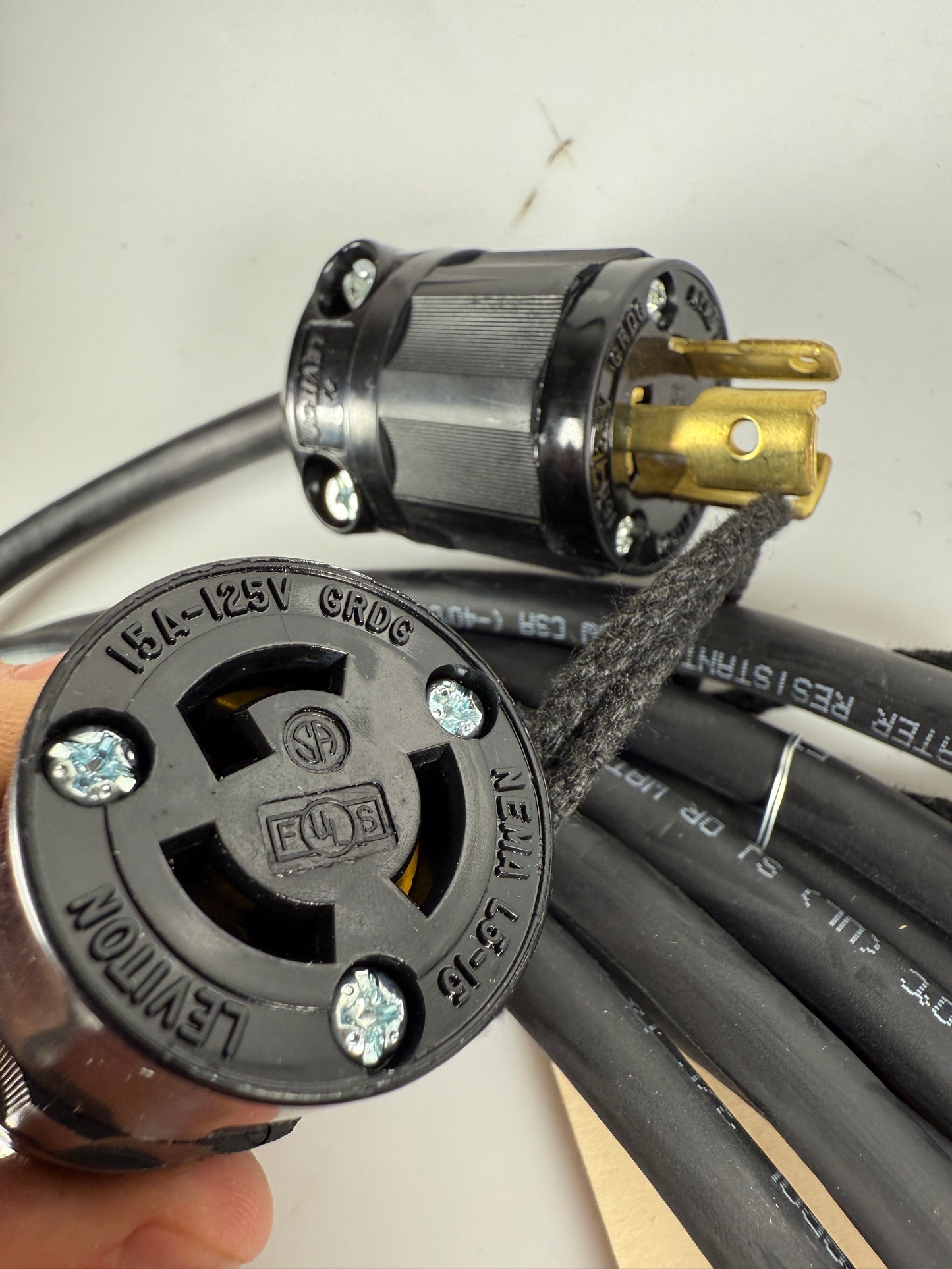 LEX 14AWB Heavy Duty Power Cable 25ft PE800J-25-L515 L5-15 15A Leviton