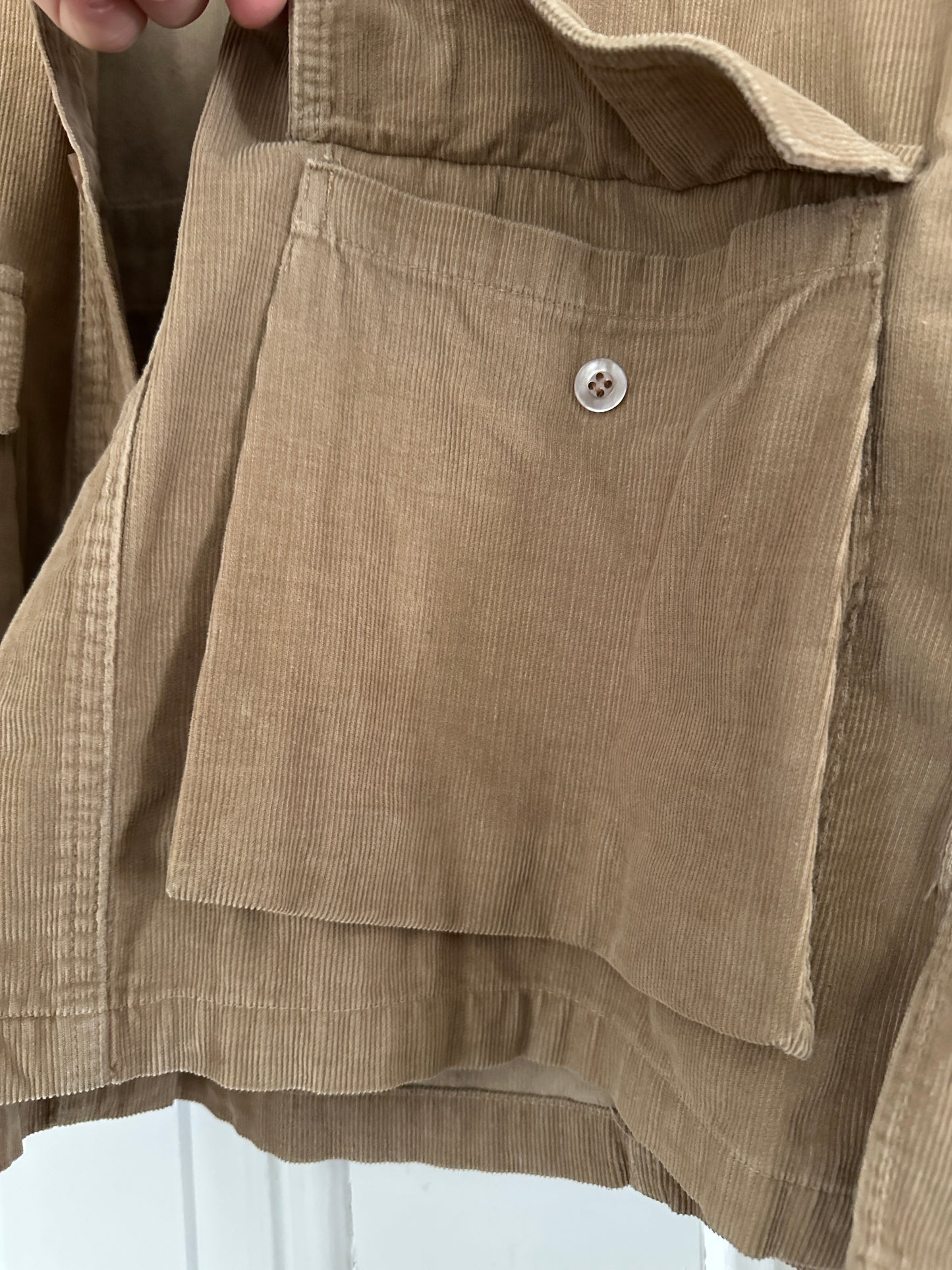 Vintage LL Bean corduroy shirt jacket Shacket tan Medium USA