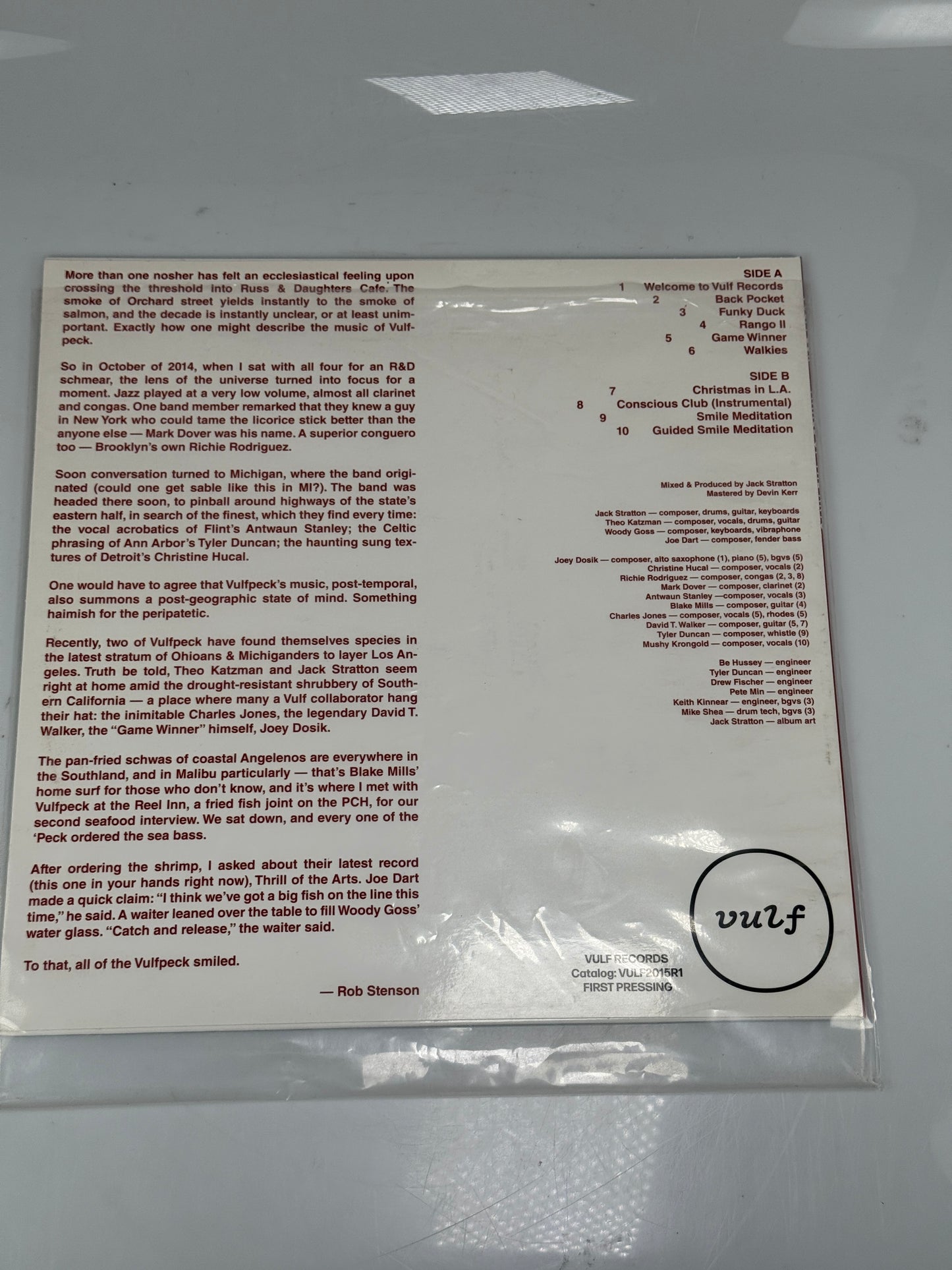 VULFPECK – THRILL OF THE ARTS - VULF2015R1, 1st Pressing
