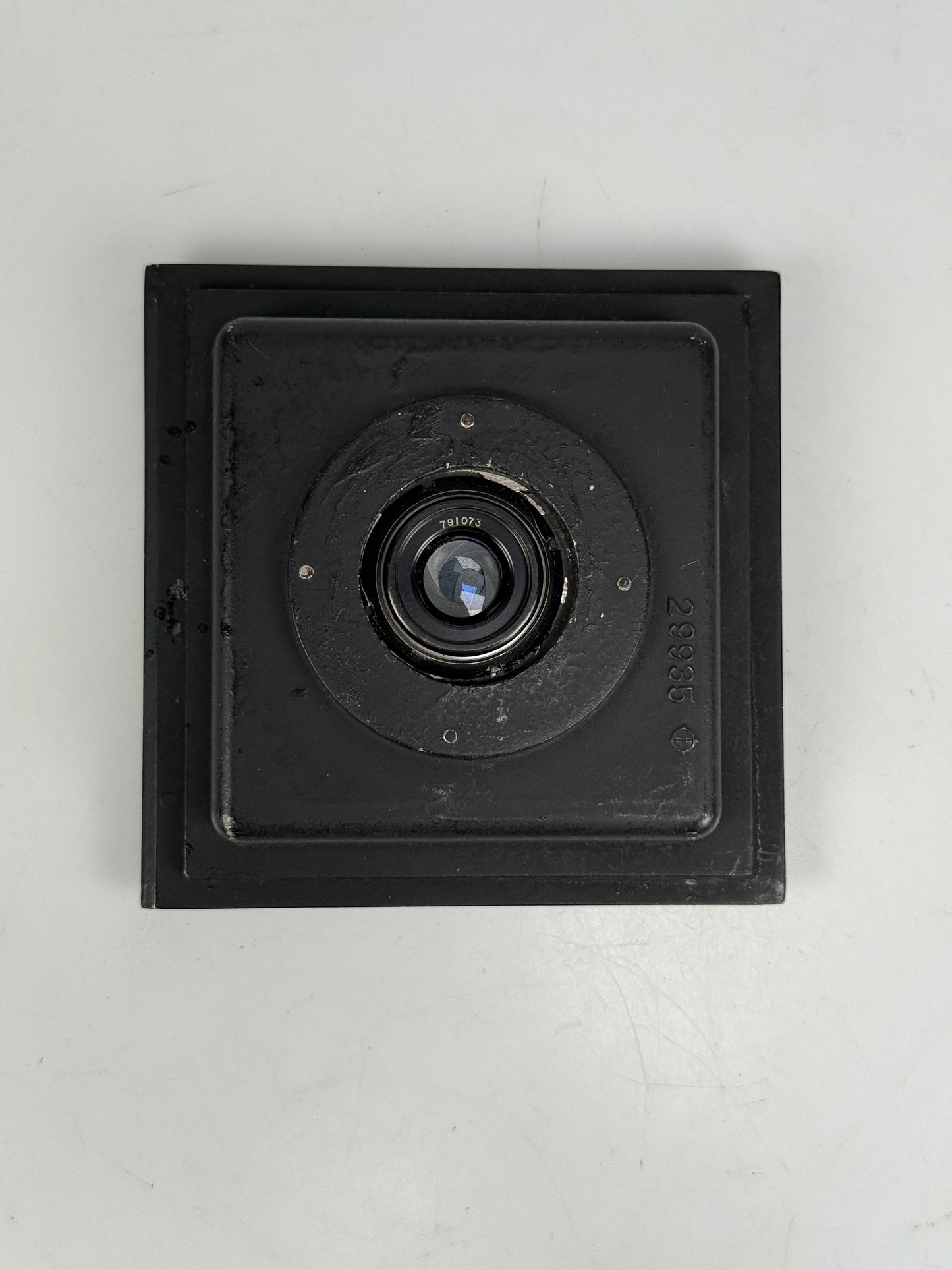 C P Goerz AM Opt Co 3 5/8" WA Dagor f8 Camera Lens gold ring in board