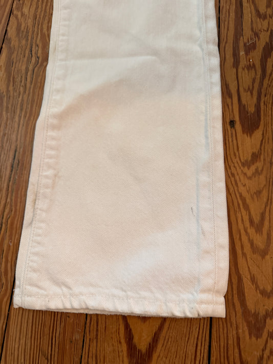 Polo Ralph Lauren white 018 Slim Straight distressed leg jeans 32 32