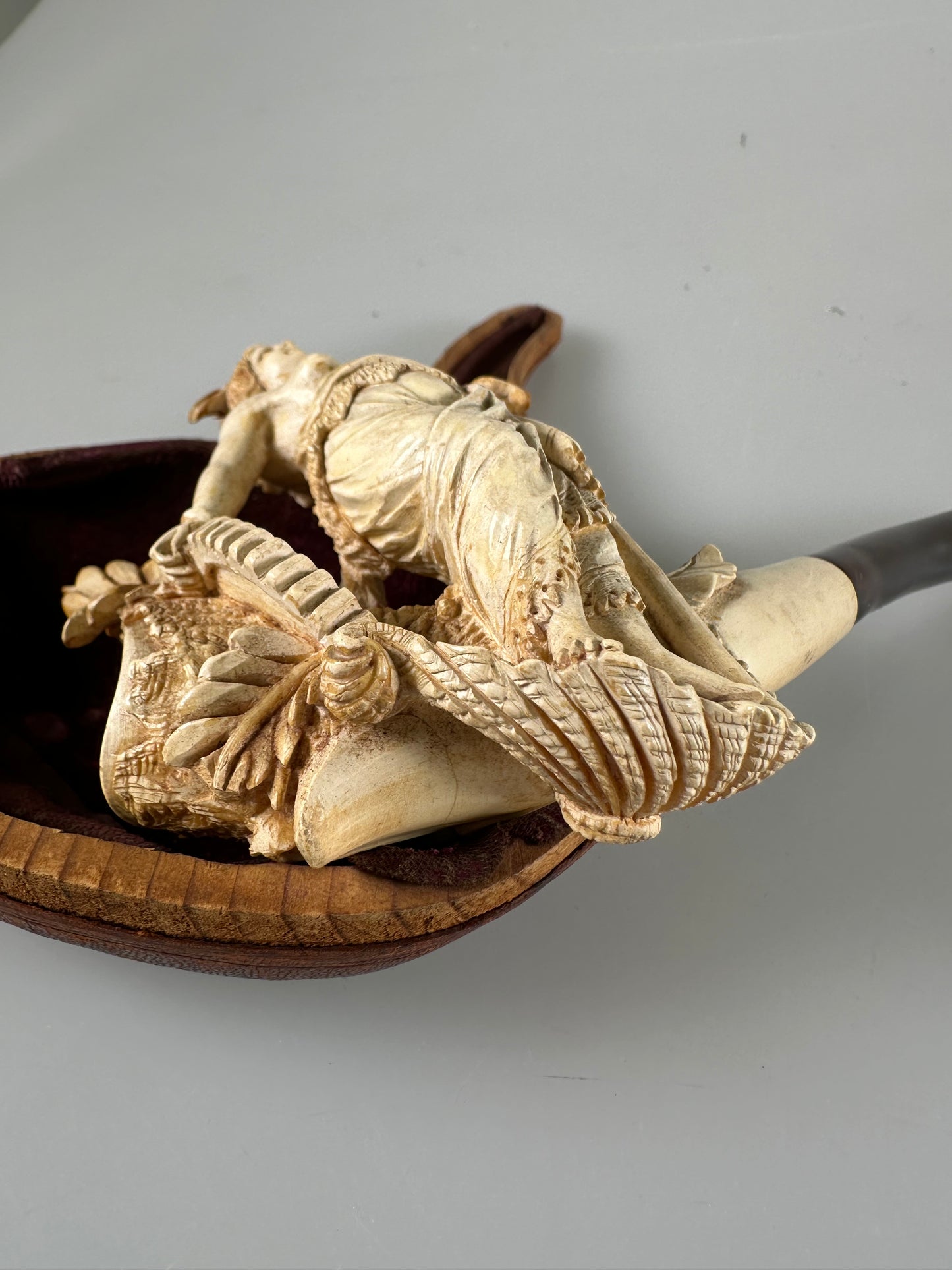 Meerschaum Handmade carved Pipe Ocean, seashell, woman