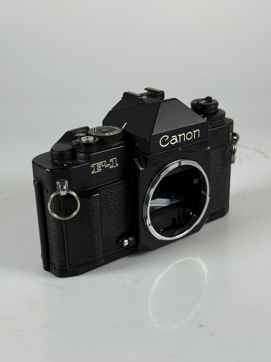 Canon F-1 New 35mm SLR Film Camera black Body with battery