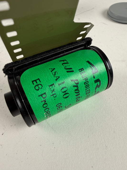 Fujichrome Provia 100 35mm film, 36exp, frozen 1 roll RPD II respooled
