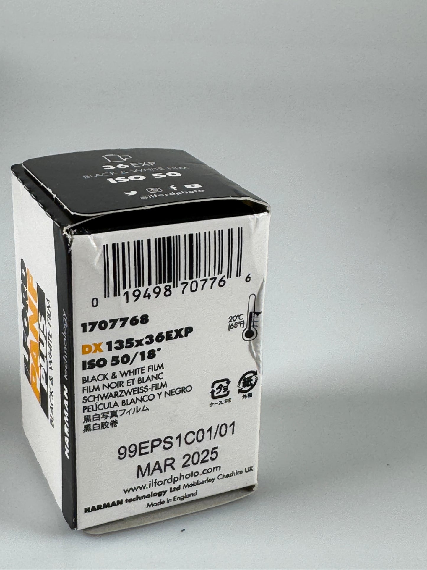 Ilford PAN F Plus 50 36 Exposure Black and White Print Film