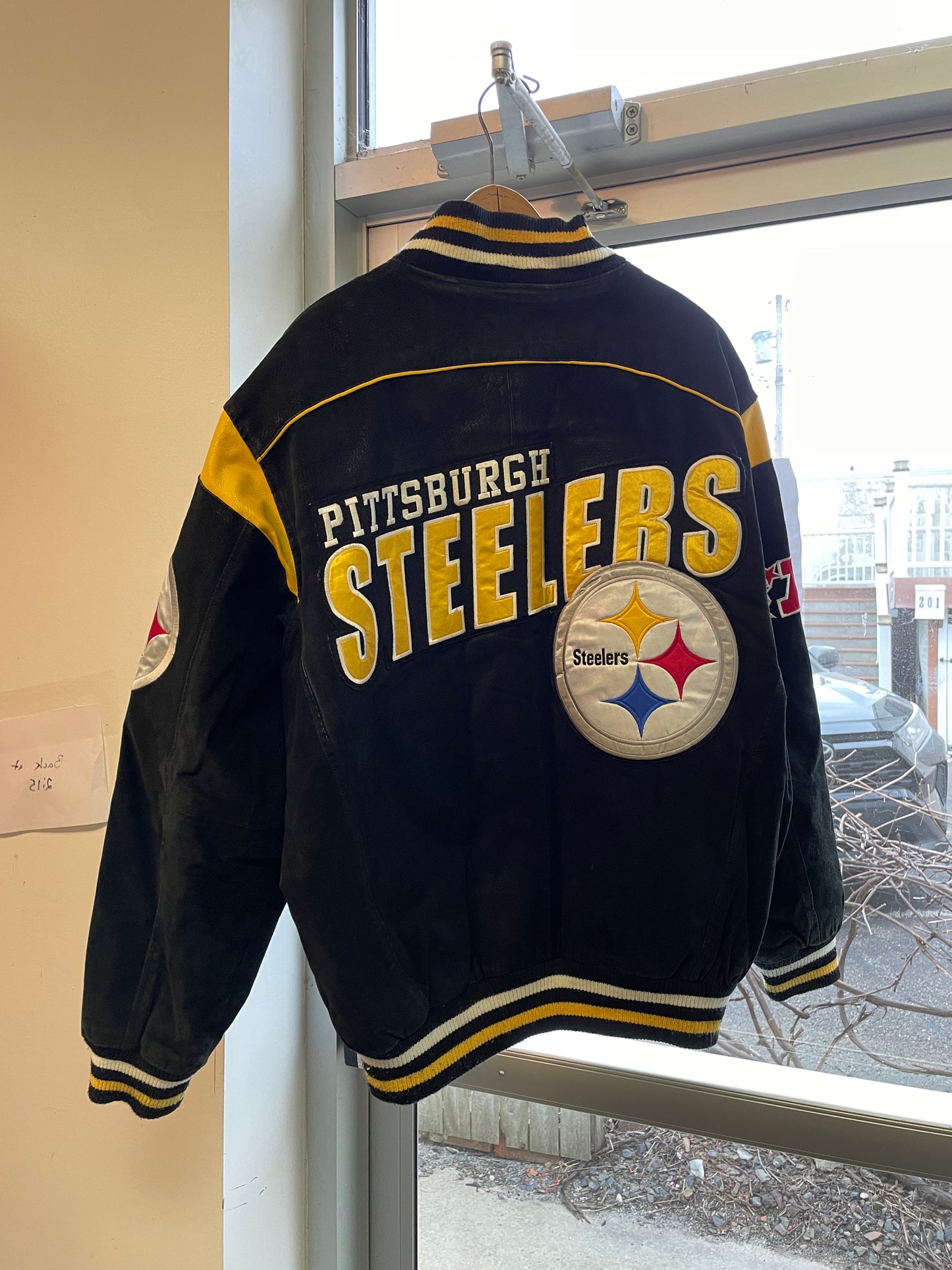 Pittsburgh Steelers Leather Letterman Jacket XL