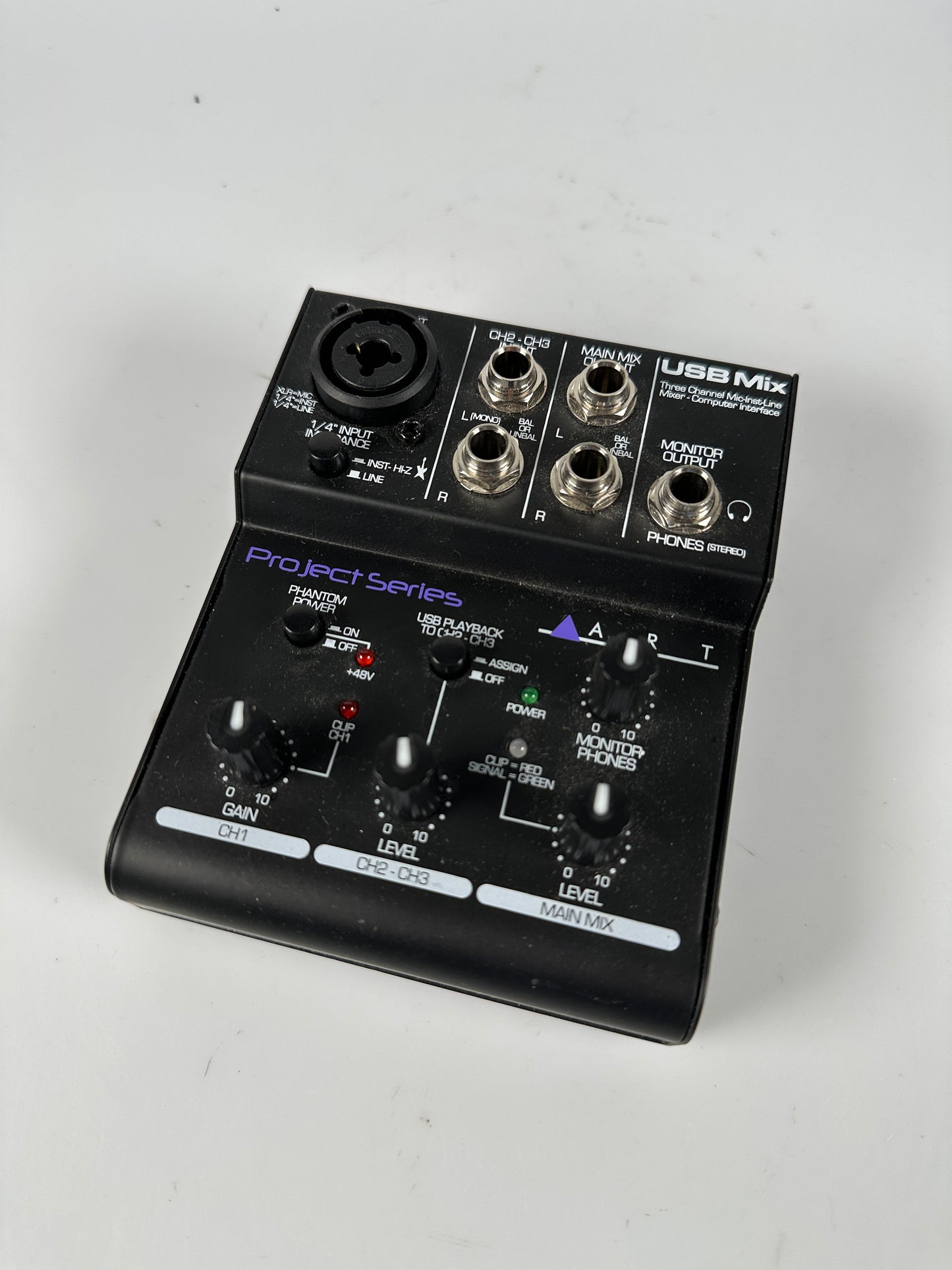 ART USB 3 Channel Mixer "Project Series" Mic-Inst-Line Mixer