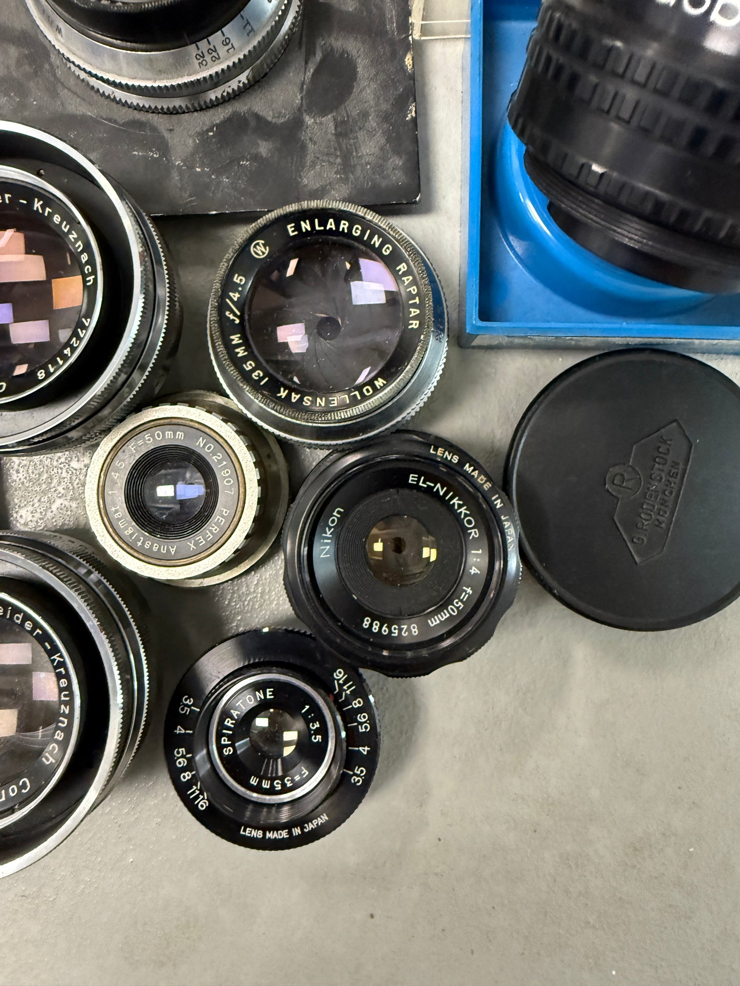 Enlarging lens lot schneider, Nikon, rodenstock, Wollensak, Kodak