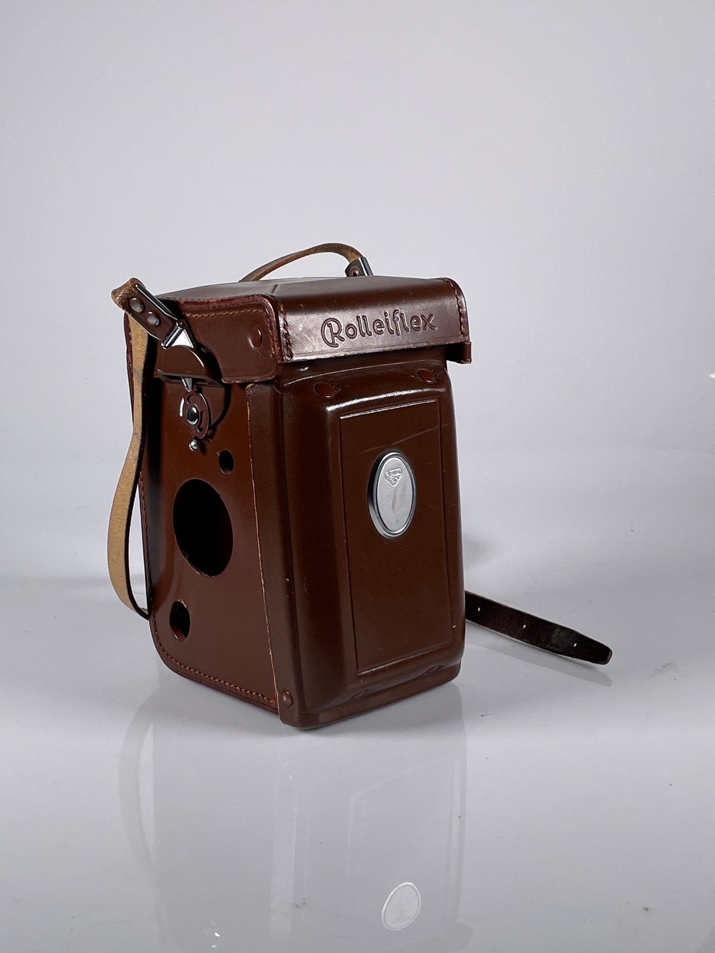 Rolleiflex 2.8F 3.5F Genuine Brown Leather Camera Case with strap