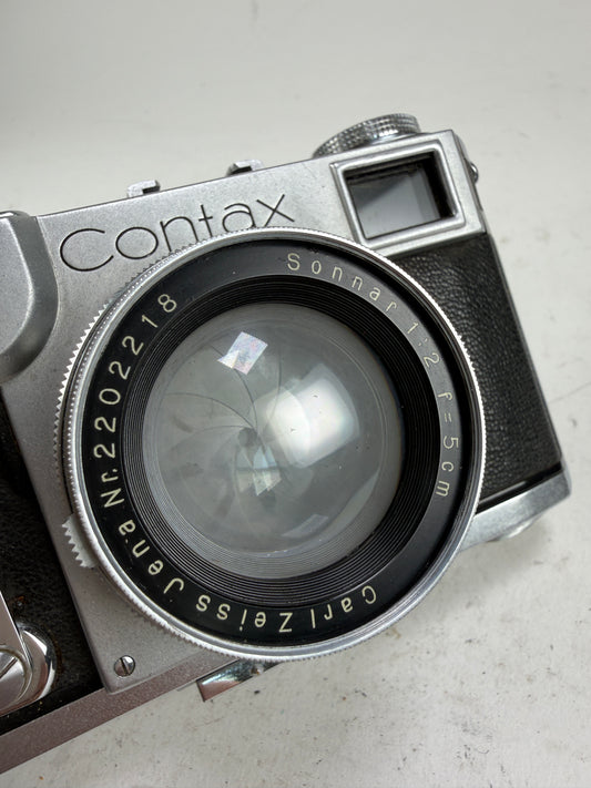 Contax III Zeiss Ikon Film Camera rangefinder body w/ 5cm f2 sonnar collapsible lens
