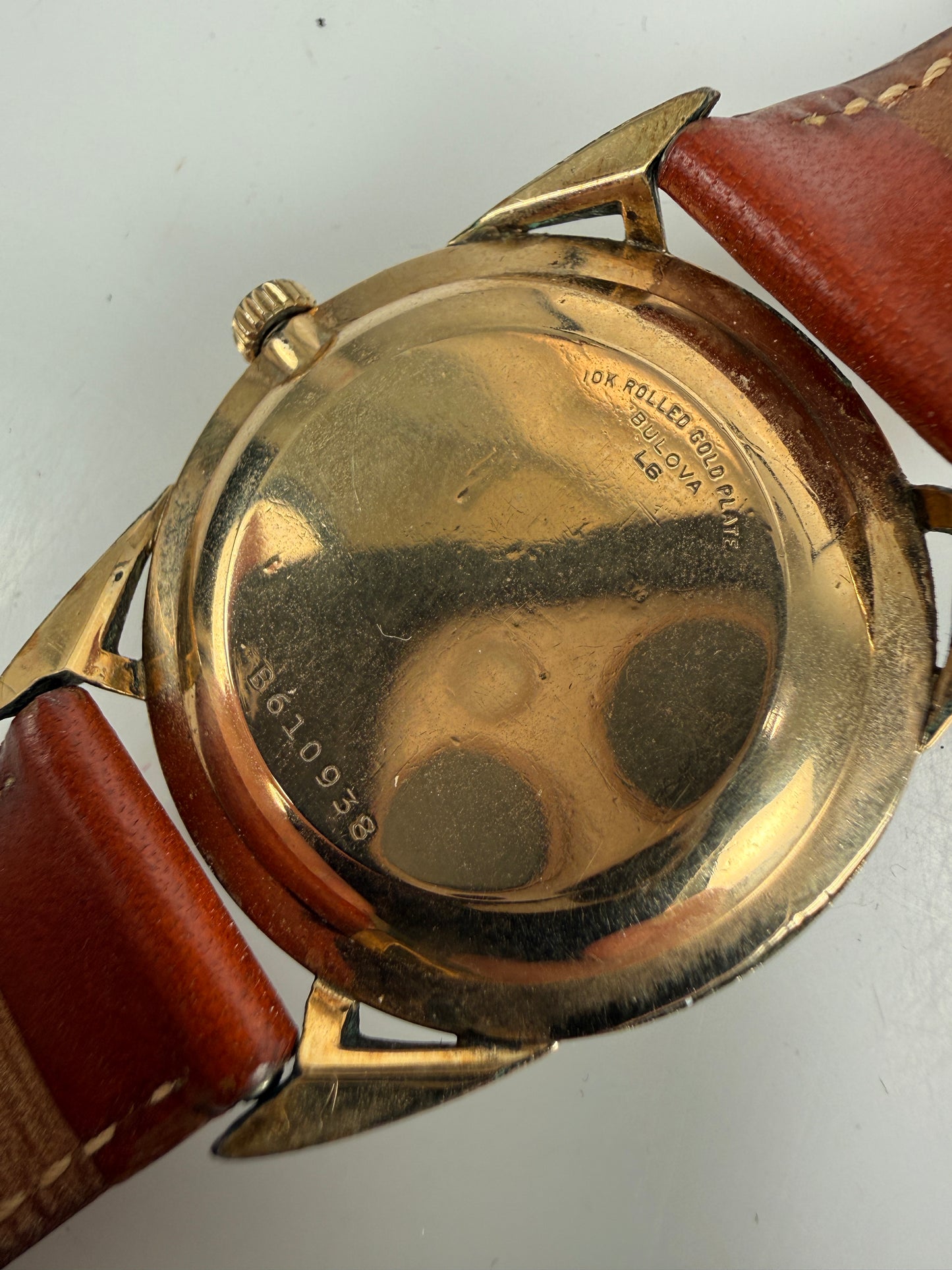 Vintage BULOVA 32mm men's manual wind watch 10K RGP Rolled Gold plate