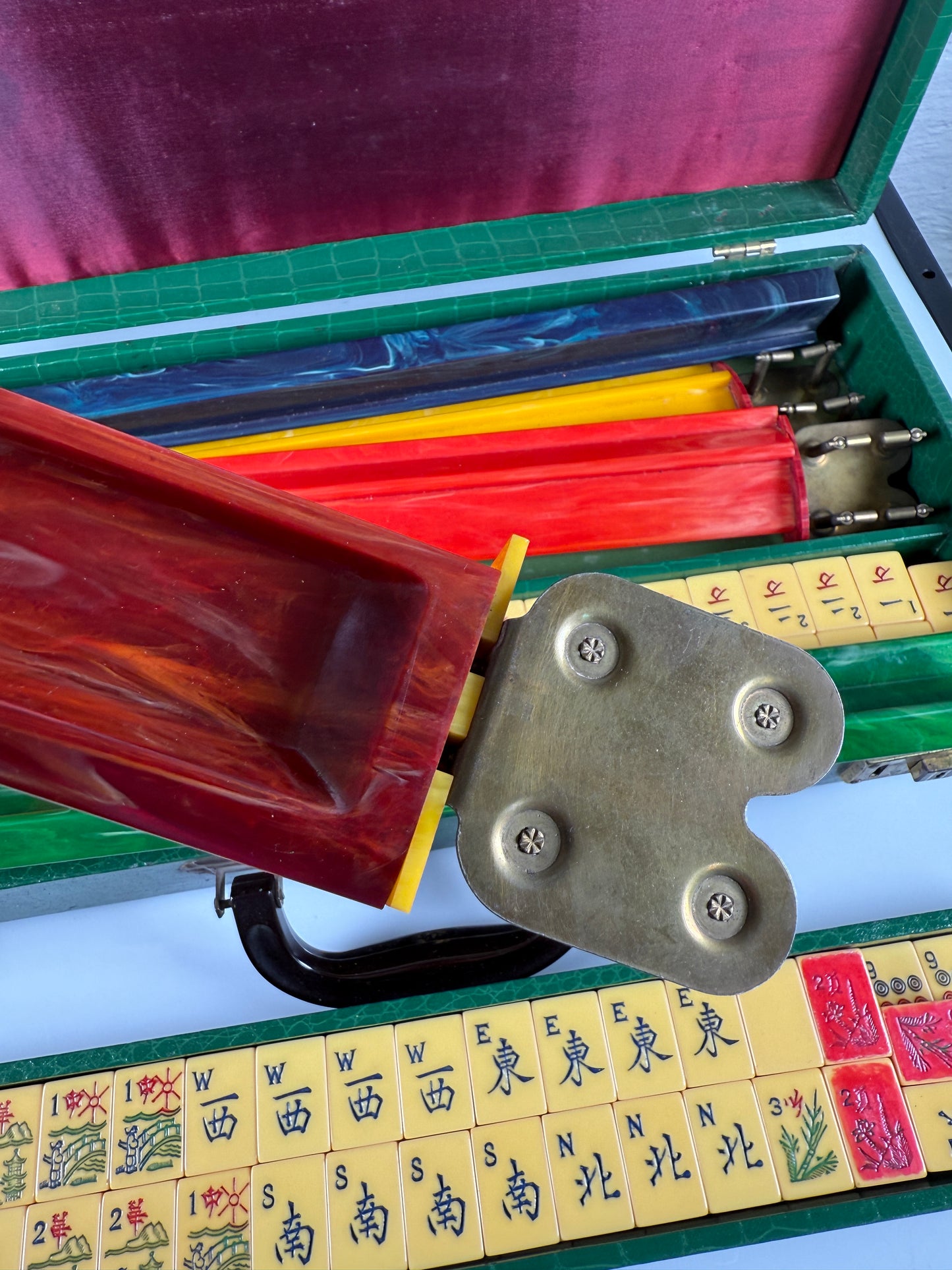 RARE Vintage Mahjong Mah Jong Jongg Catalin Bakelite Set with case