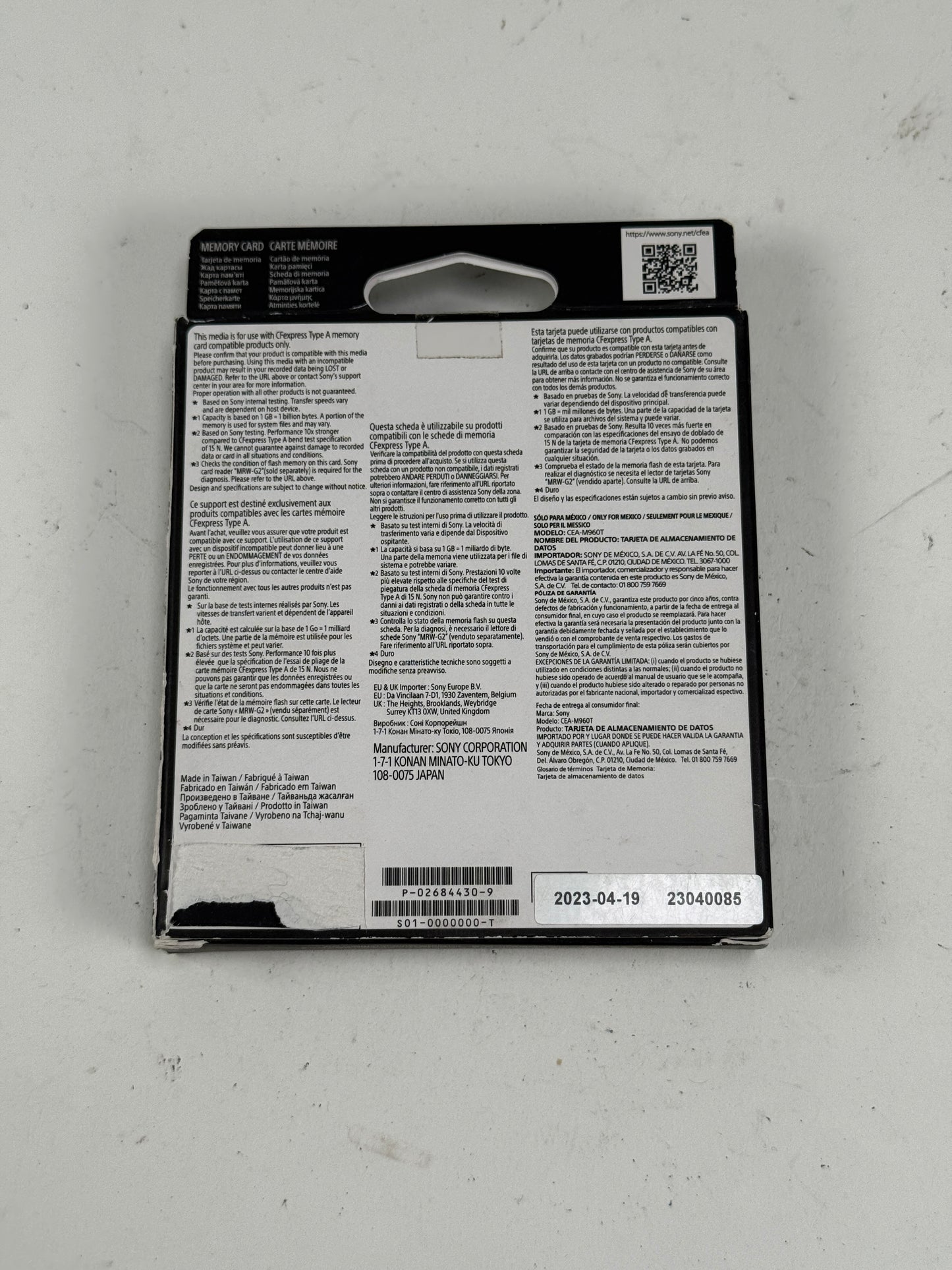 Sony 960GB CEA-G Series CFexpress Type A Tough Memory Card