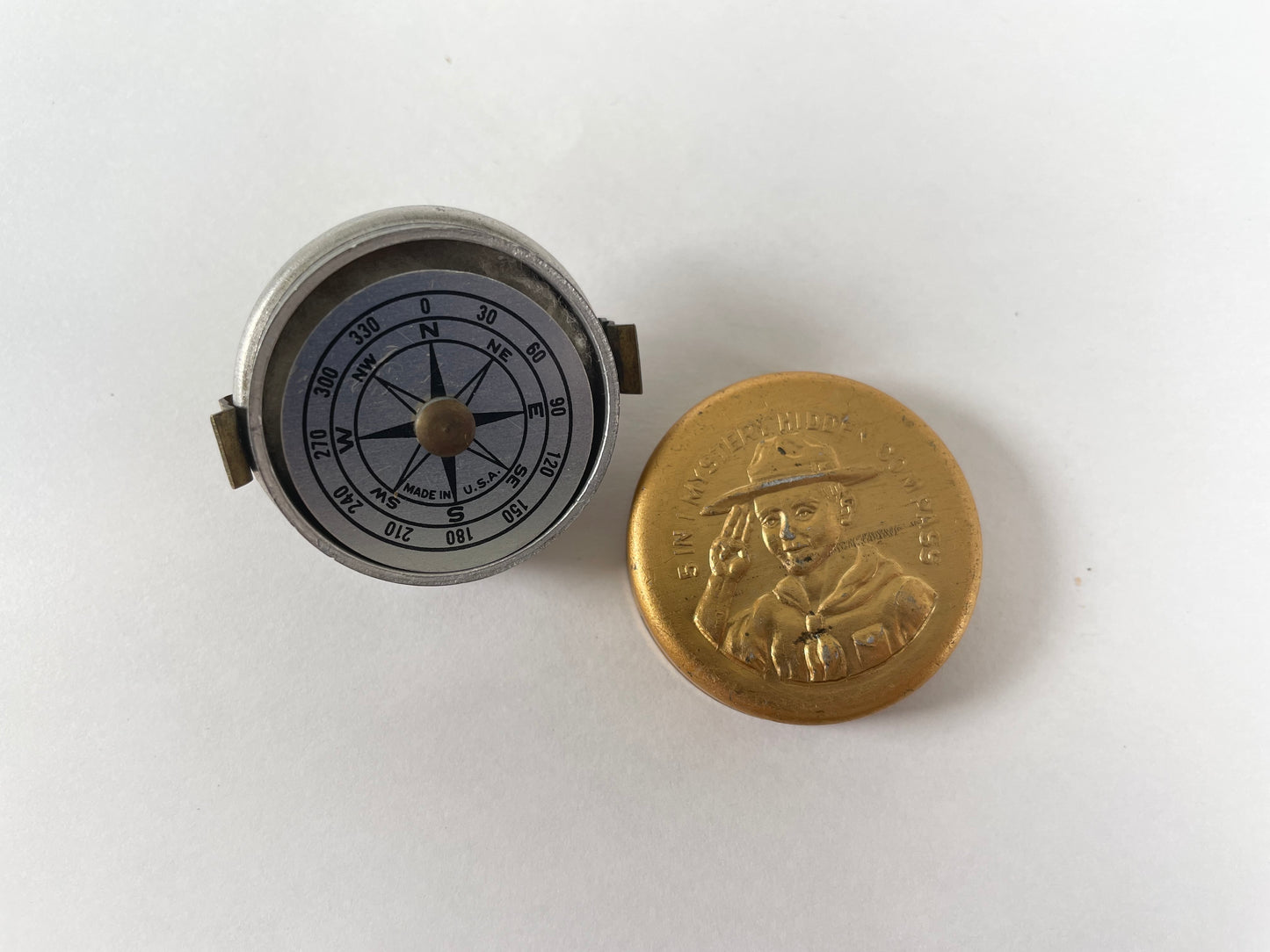 Boy Scout 5 in 1 mystery hidden compass RARE