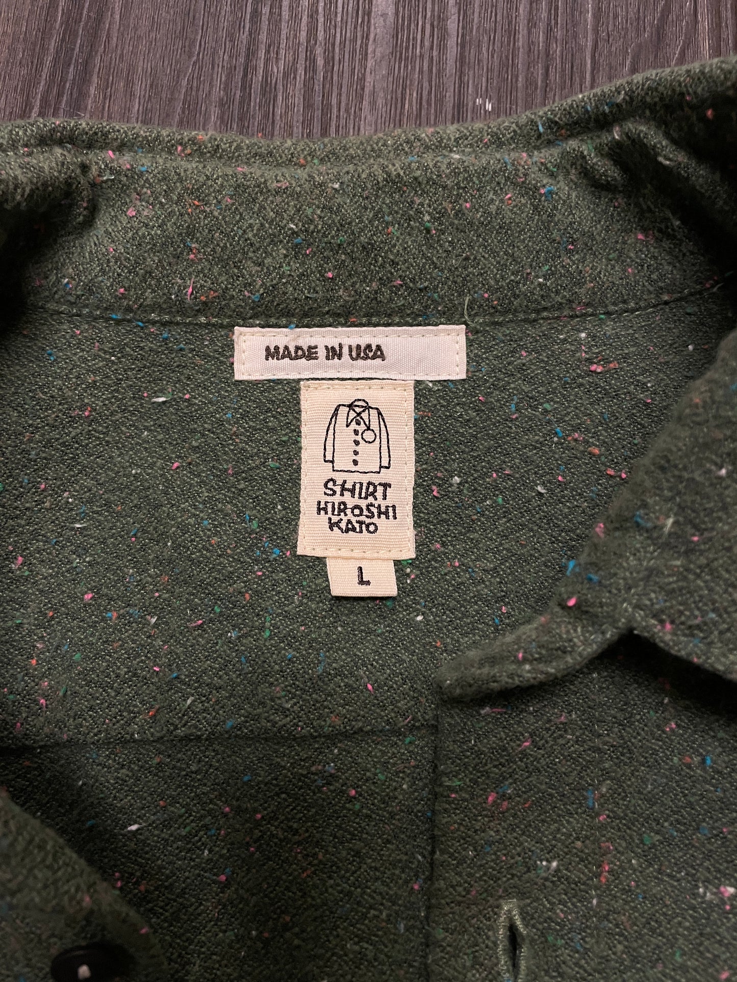 Hiroshi Kato green 100% Cotton Shirt dress shirt collar button up