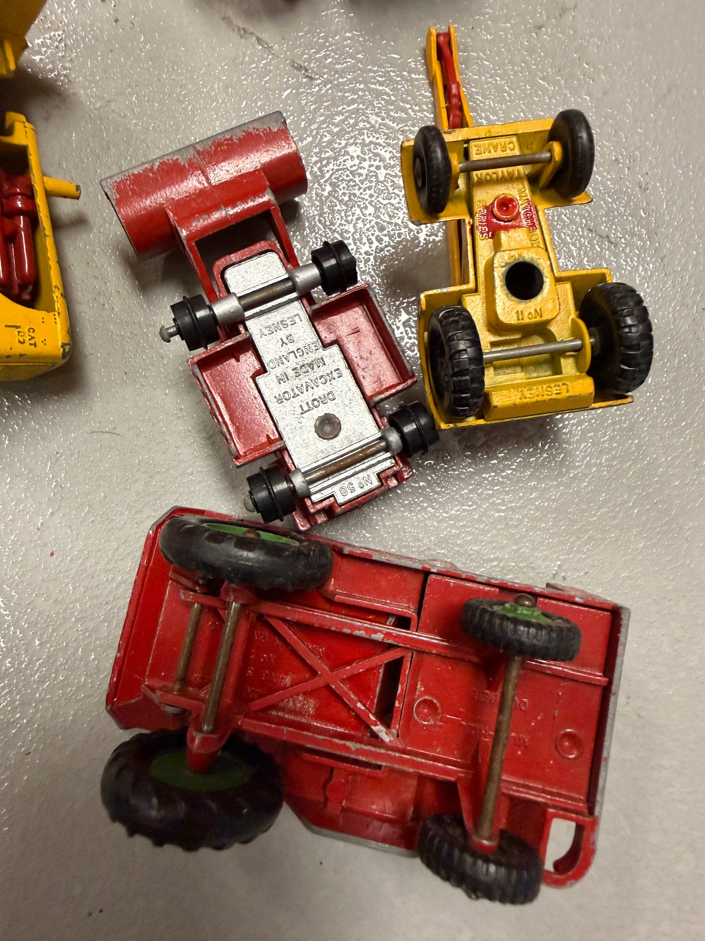 Vintage Lesney Matchbox car lot of 20 construction, work vehicle toys
