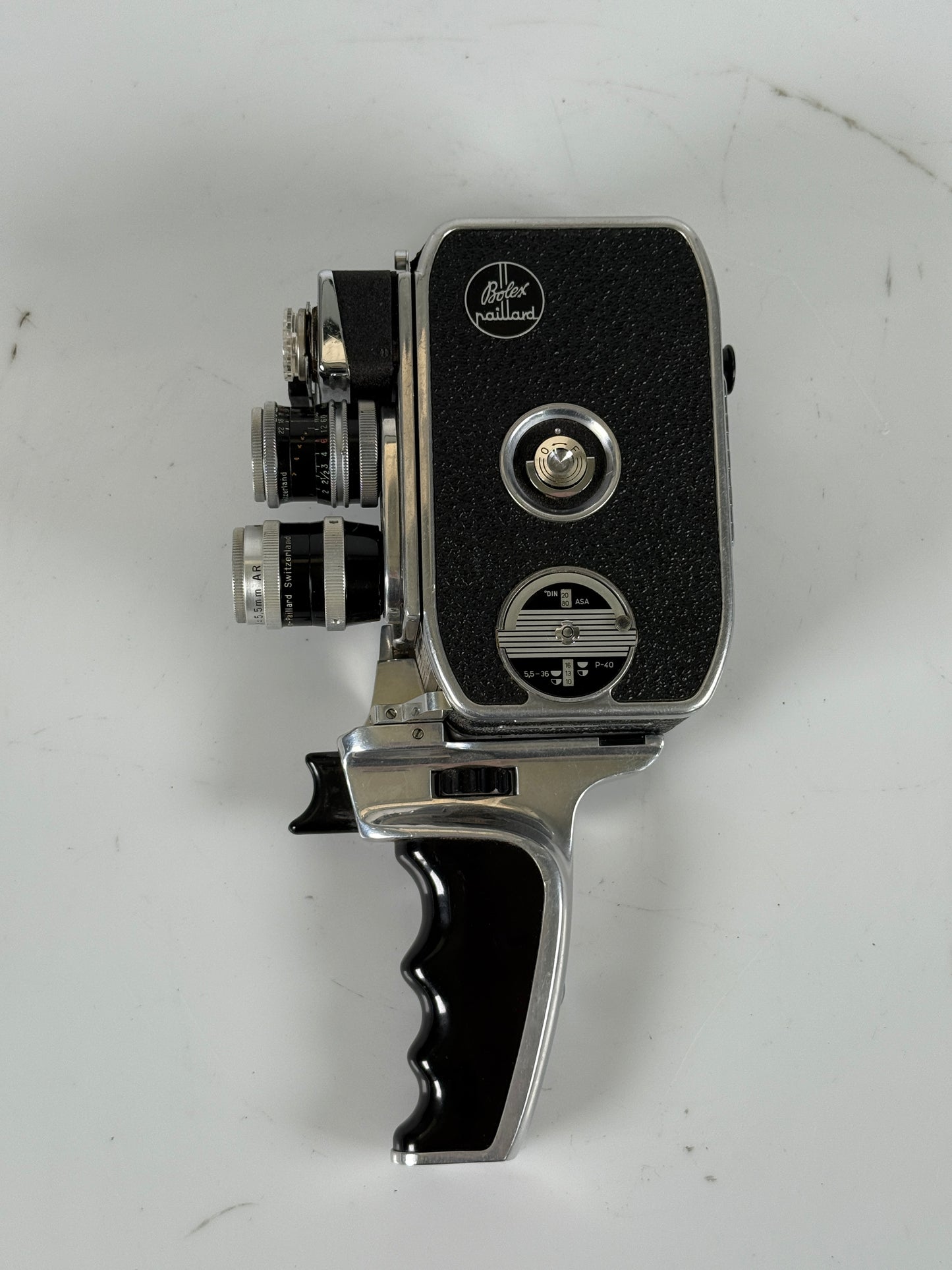 Paillard Bolex B8L Double 8mm Movie Cine Film Camera w/ 13mm and 5.5mm Kern lens