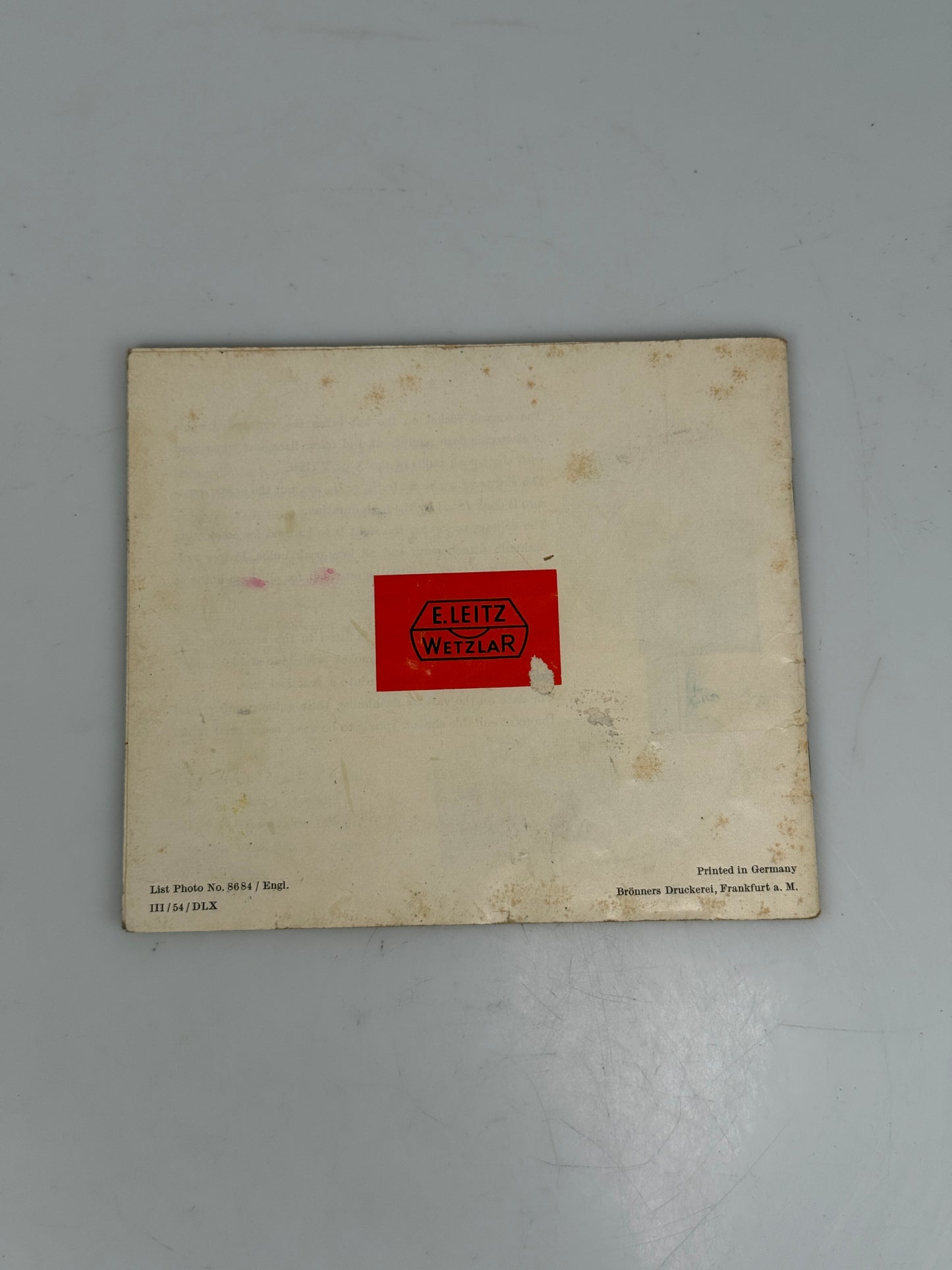 Genuine Leica M3 Instruction Manual Booklet 1954