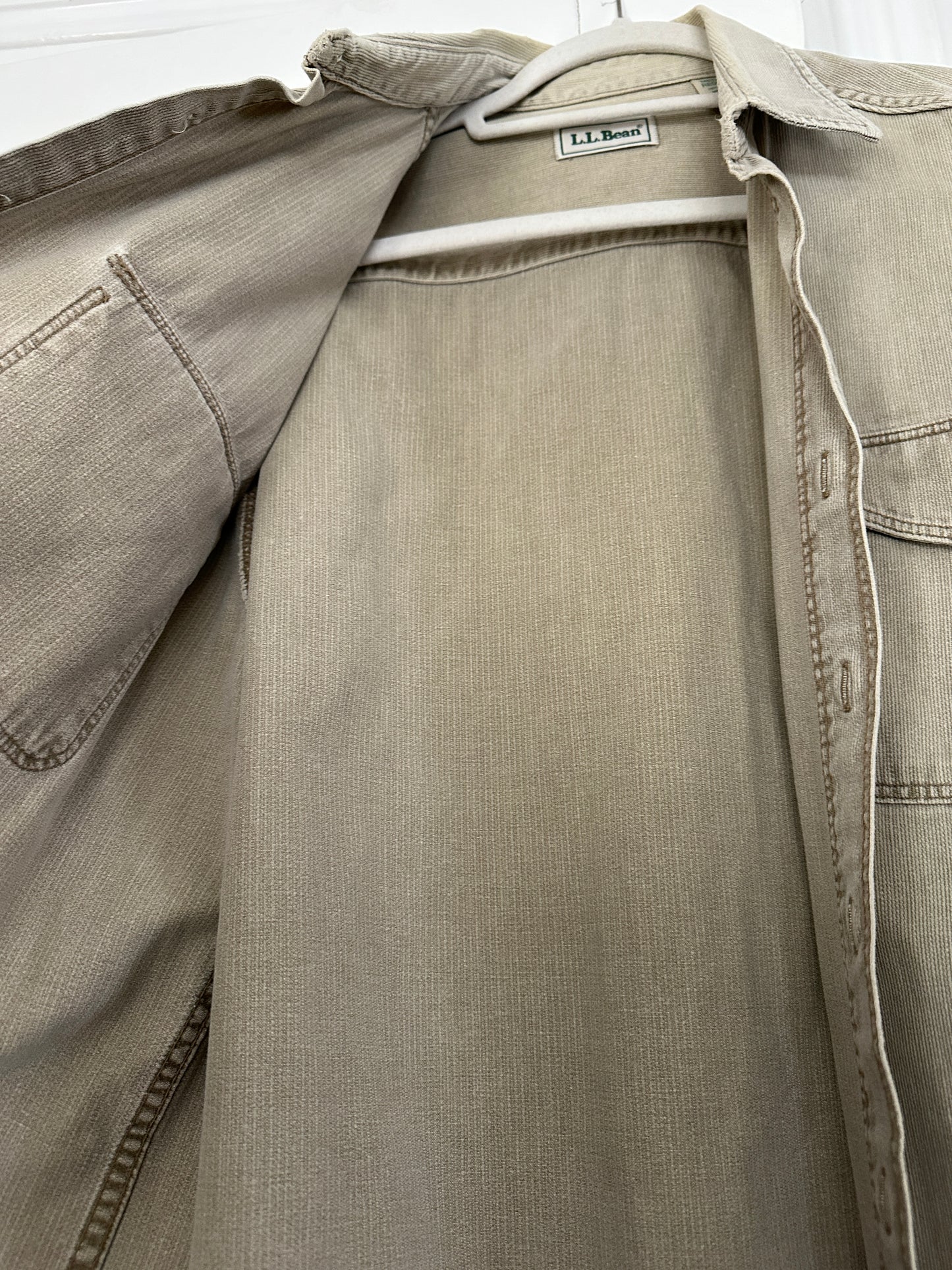 Vintage LL Bean tan shirt jacket Shacket tan Medium USA