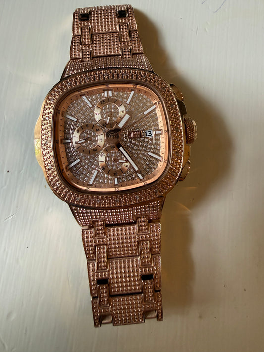 JBW Heist 1/10 CT. Diamond 18K Gold Plate Chronograph Watch J6380C