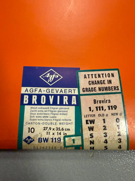 Agfa Brovira Photo Paper 10 Sheets 11x14 inch BW 119 1