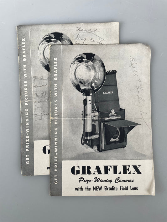 Graflex Super D w/ Ektalite field lens Instruction Manual lot of 2