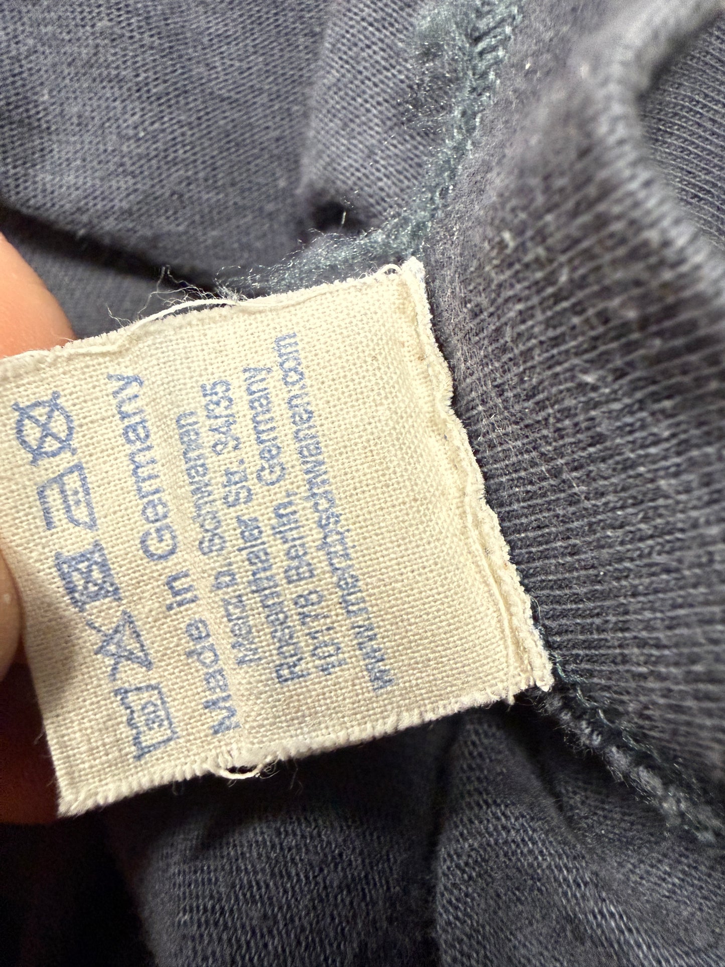 Merz B Schwanen T-Shirt Size 7 (XL) Navy Blue Loopwheeled Made in Germany