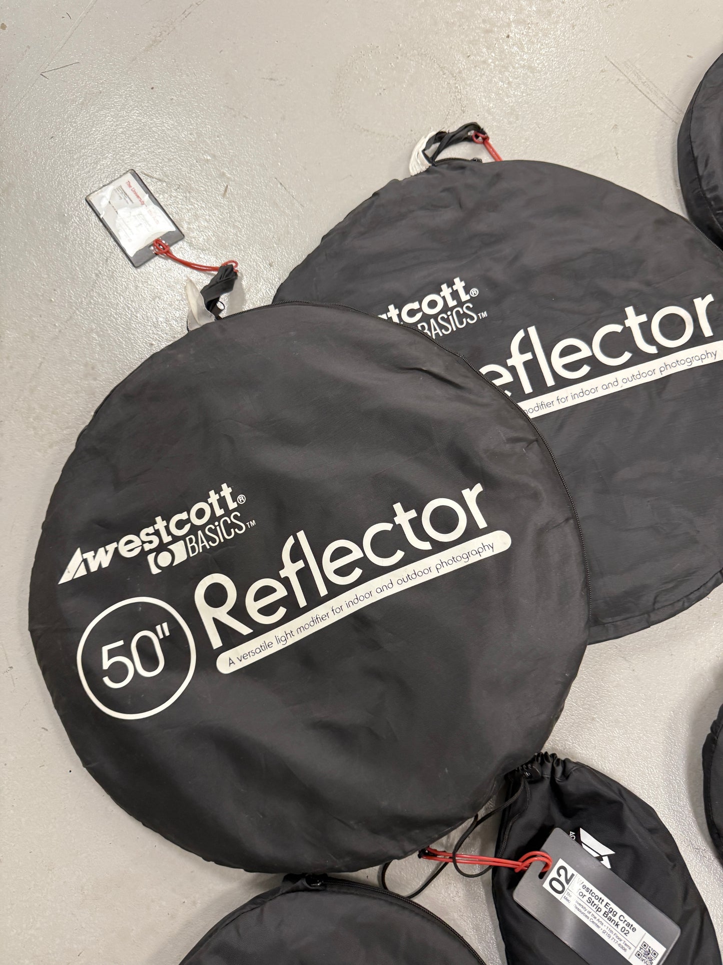 Large lot of light lighting equipment reflector Westcott, impact, calumet, raya