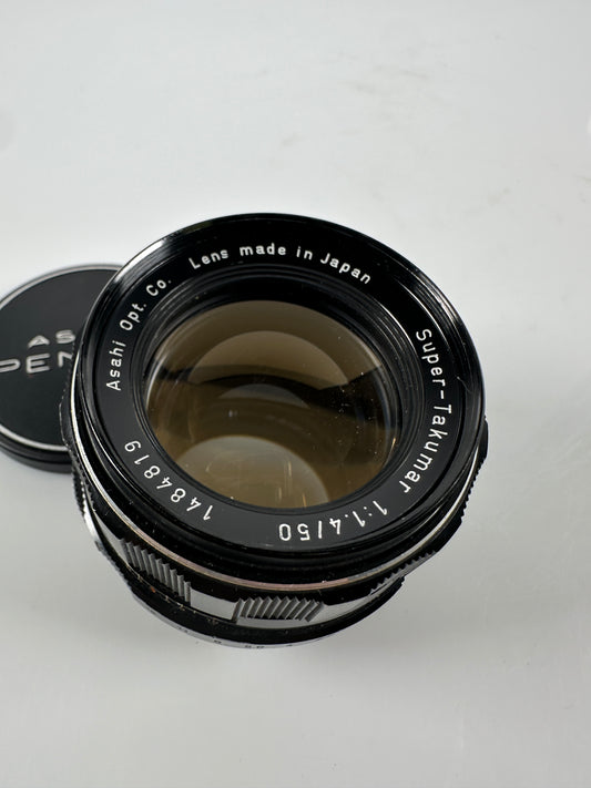 Pentax 50mm F/1.4 M42 8 elements Asahi Super Takumar Lens black