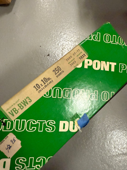 DuPont VB-BW3 Velour Black 10x10 B&W Paper, 250 sheets