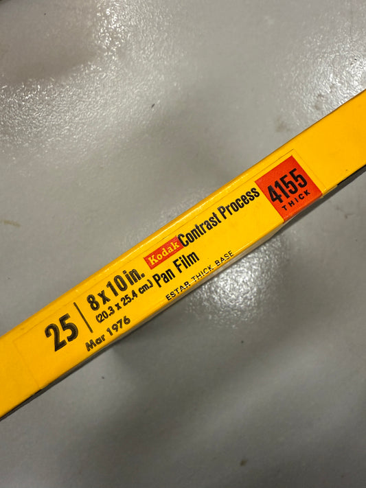 Expired 8x10 KODAK 4155 Contrast Process Pan Large Format Film 100 Sheets 1976