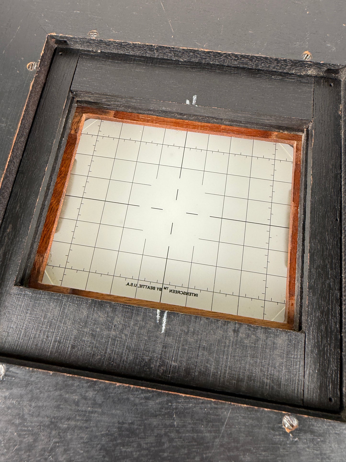 Deardorff 8x10 to 4x5 Reducing Ground Glass Back camera, Beattie screen