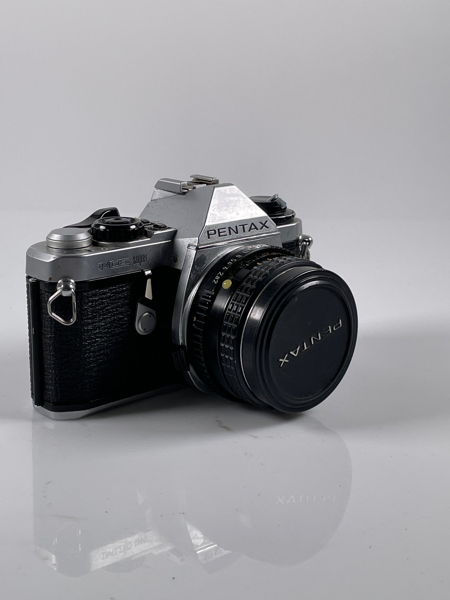 Pentax ME Super Chrome 35mm Film Camera w/ 50mm F2 Lens