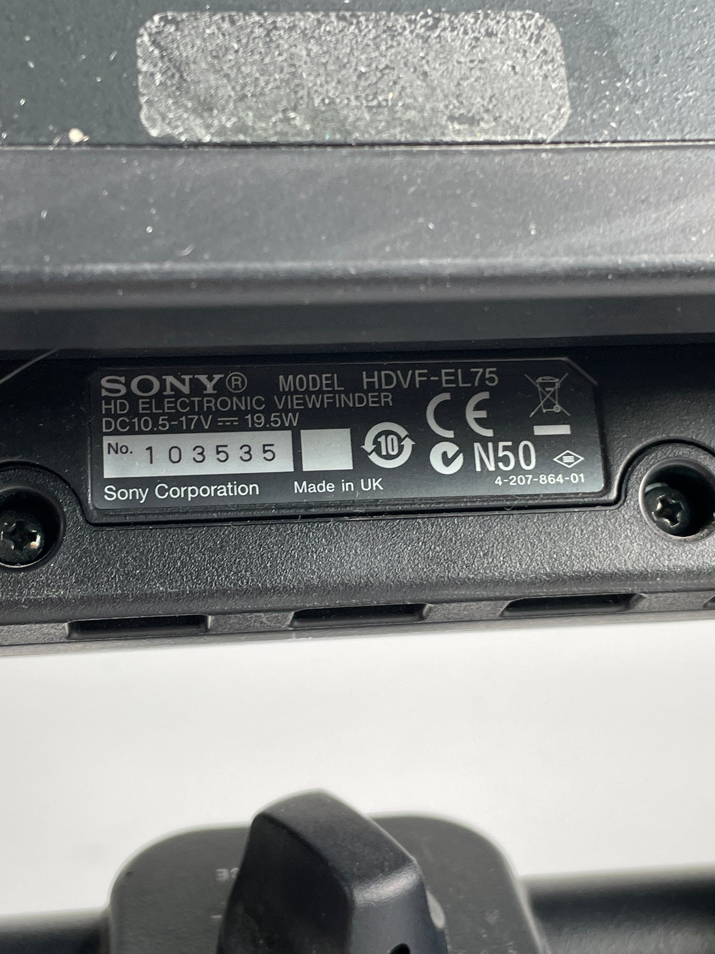 Sony HDVF-EL75 7.4" OLED Studio Viewfinder w/ Hood