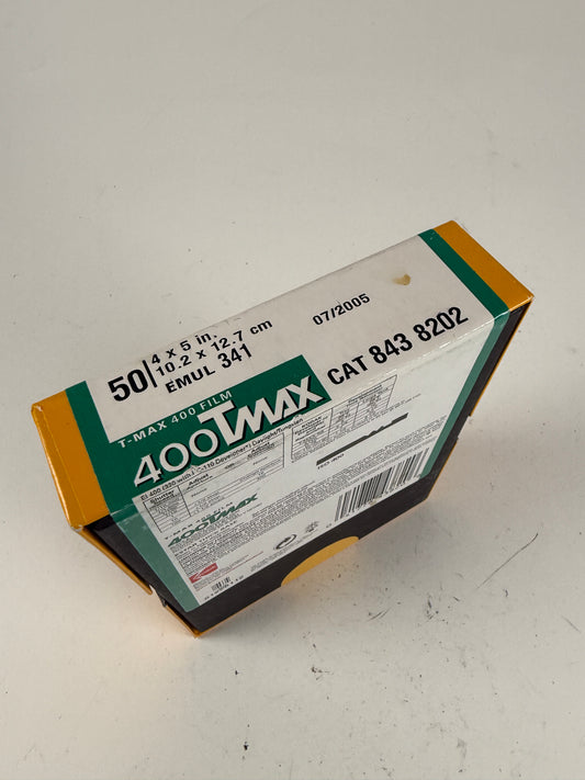 Kodak TMAX 400 Black & White Negative Film (4x5'', 50 Sheets)