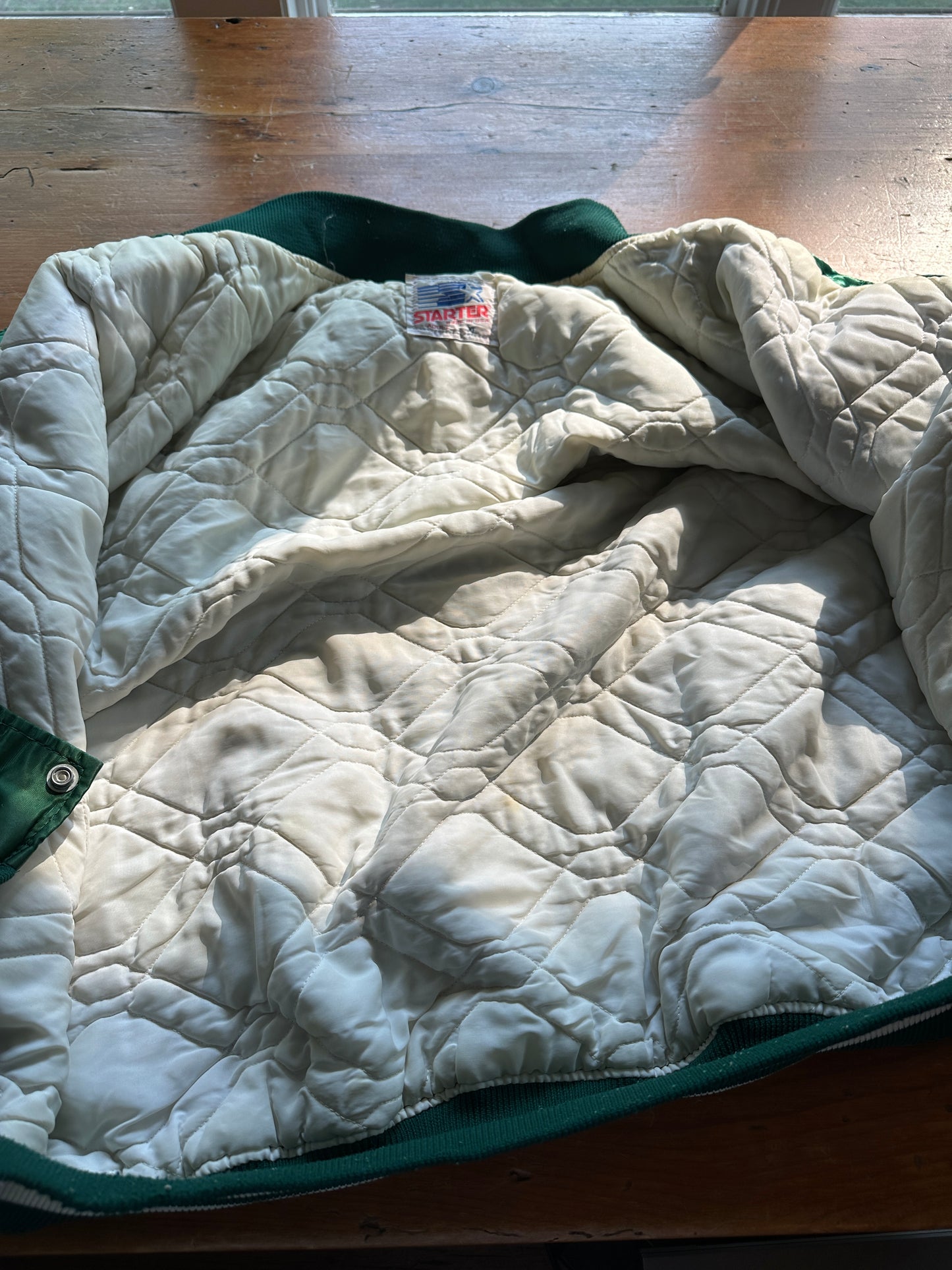 VTG 90s NCAA Michigan State Spartans STARTER SATIN JACKET SIZE XL