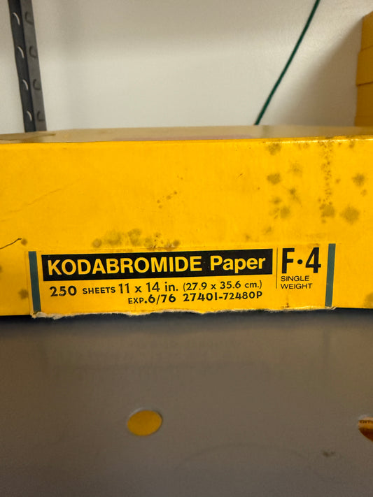 Kodak Kodabromide F4 B&W Paper - 11x14, 250 sheets, 1976 SEALED single weight