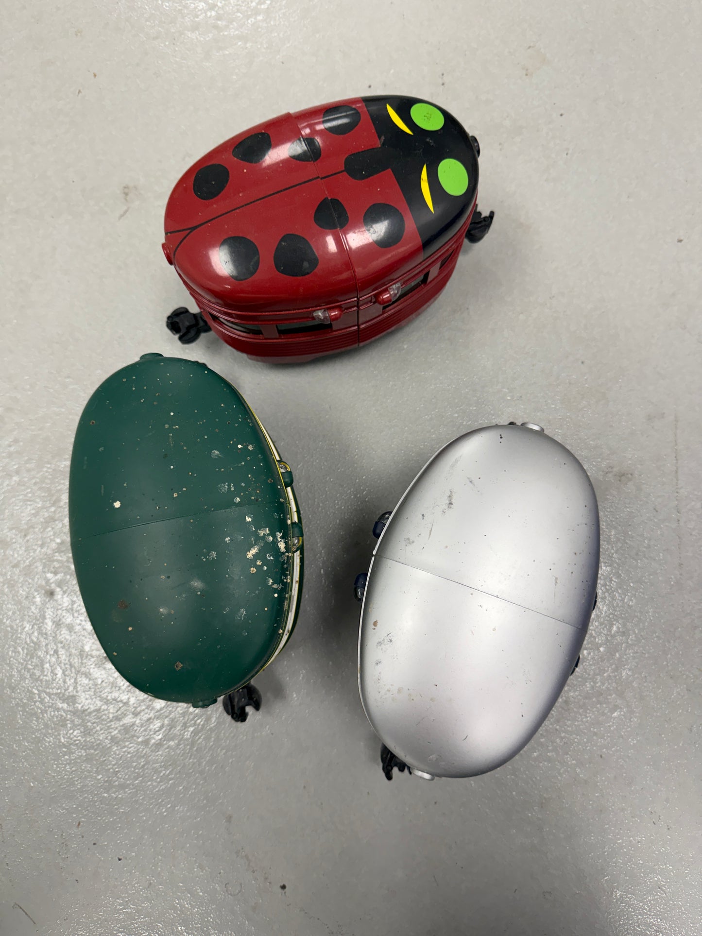 3 Aristo Craft G Scale 22707, 22705, 22709 Powered Eggliner Locomotive Lady Bug, oval office